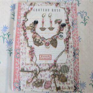 French General Chateau Rose Jewelry Making Kit NEW Pink White Crowns Royal VTG